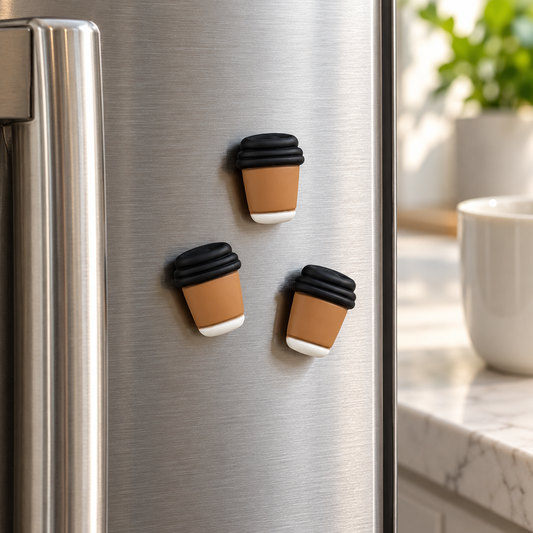 Pale Yellow Coffee Machine Fridge Magnet