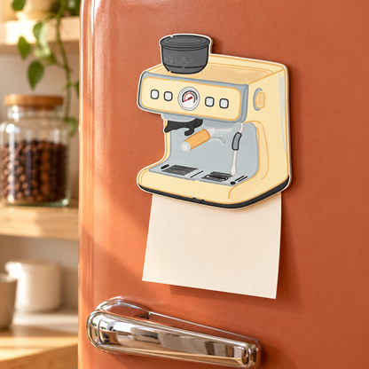 Pale Yellow Coffee Machine Fridge Magnet