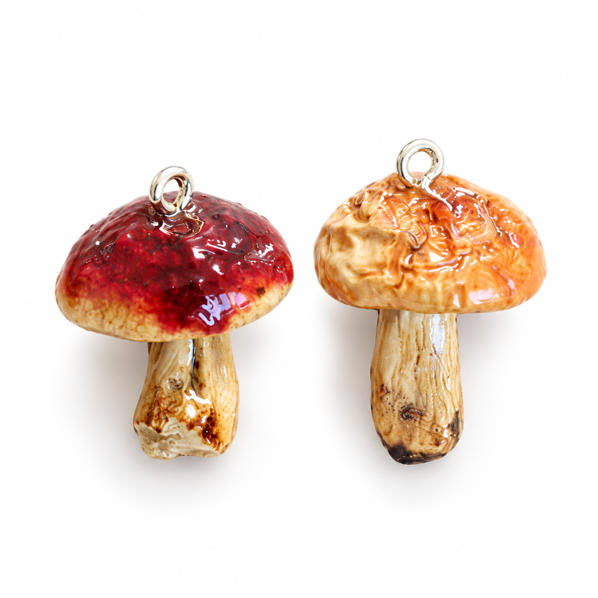 Small Mushroom Charm with Screw Eye Pin
