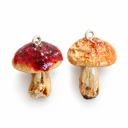 Small Mushroom Charm with Screw Eye Pin