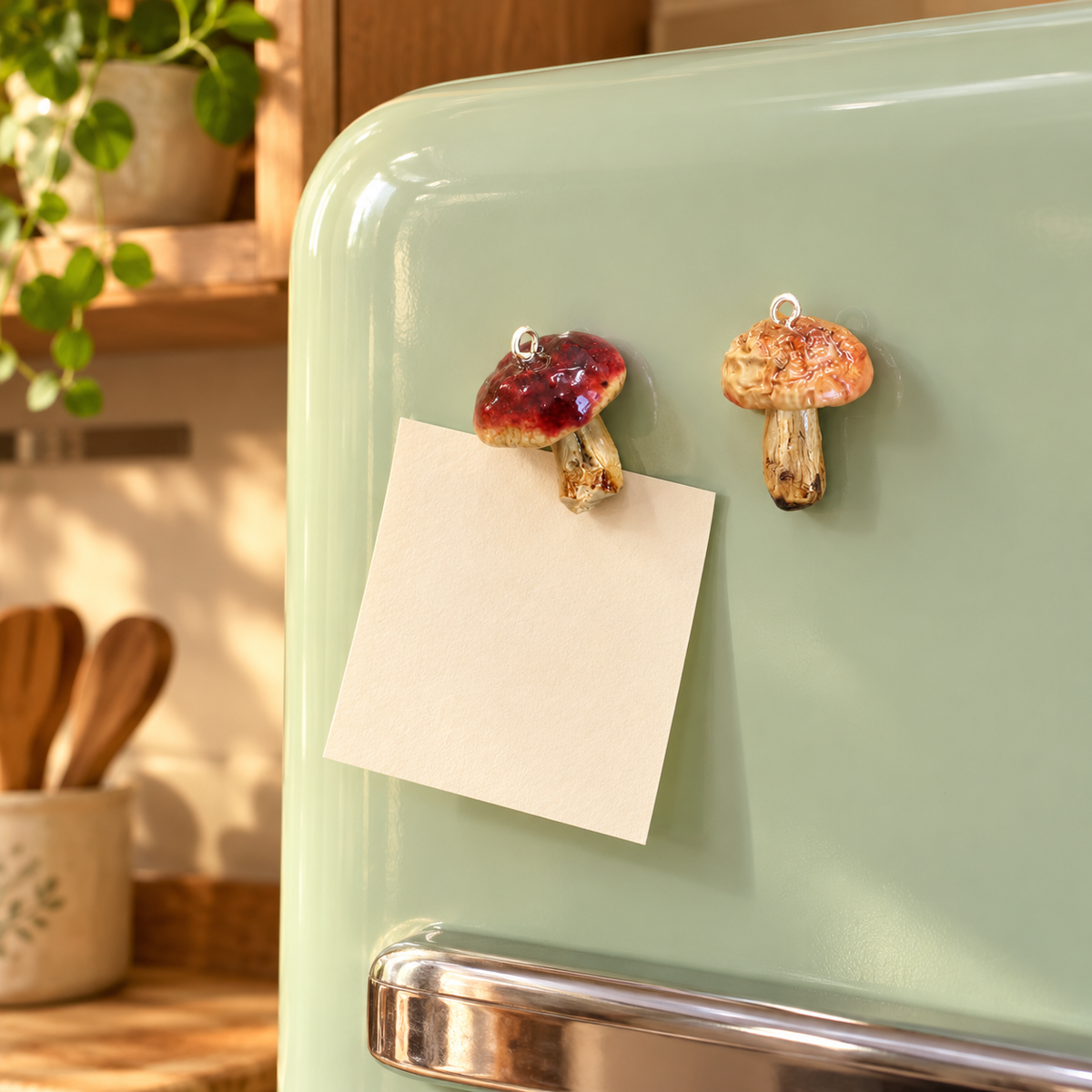 Small Mushroom Charm with Screw Eye Pin